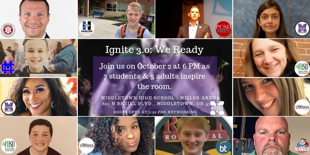 TBurton_Empower's tweet photo. I’m looking forward to sharing some thougts at IGNITE 3.0. Thanks @MCSDSuper @TDBempower #FairfieldPride #WeAreFHSD #IamCPS #OneDeerPark #WeAreFinneytown #BCESC #IHPromise #LocklandPride #TigerGrowth #MadeiraStrong #MariemontExperience #WeAreMtHealthy #MiddieRising #NowIGNITE https://t.co/PqU5aSBheD