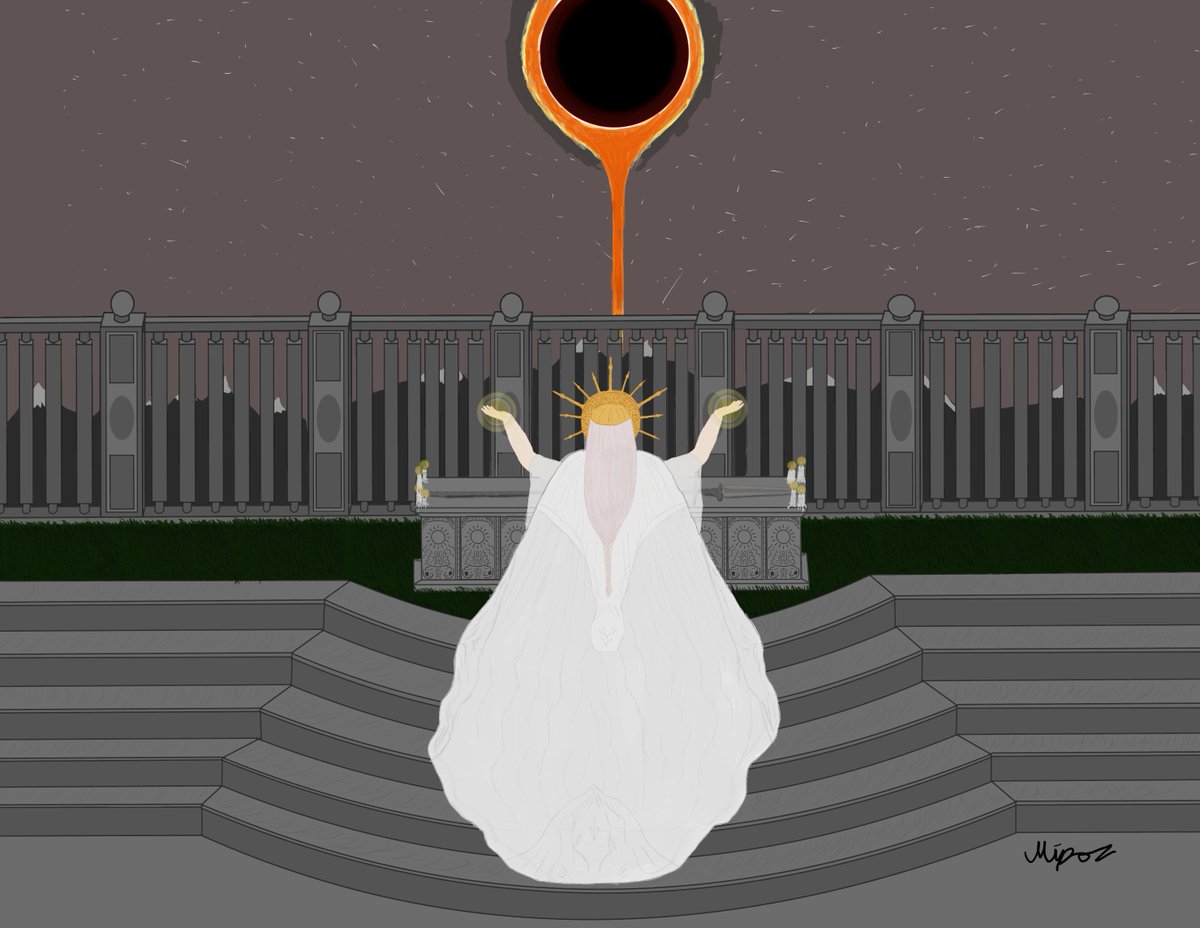 Mipoz2's tweet photo. Dark Sun Gwyndolin at Sun altar #DarkSouls  #art https://t.co/L44YmTb4mZ