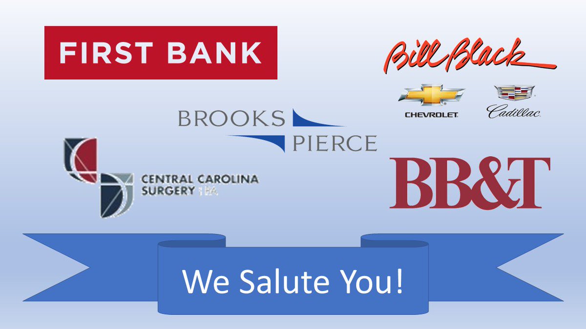 GSOPoliceFndn's tweet photo. Time to thank a terrific group of Officer Sponsors: First Bank, BB&amp;T, Brooks Pierce, Central Carolina Surgery and Bill Black Chevrolet Cadillac! Get your tickets to The Blue Salute at https://t.co/2ZSKZPJrCo! https://t.co/TZsEFYM6oZ