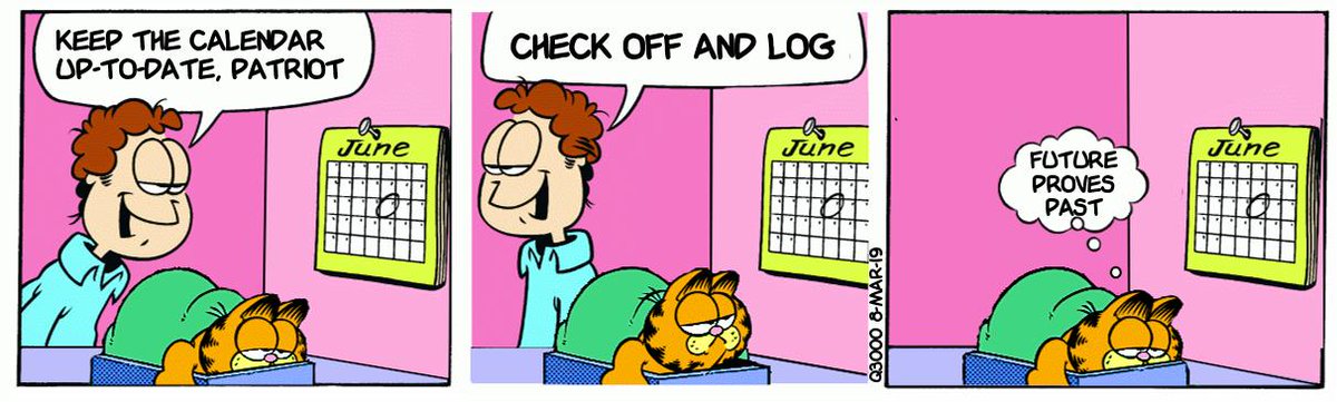 Q Drops as Garfield stripsQ3000 8 Mar 2019