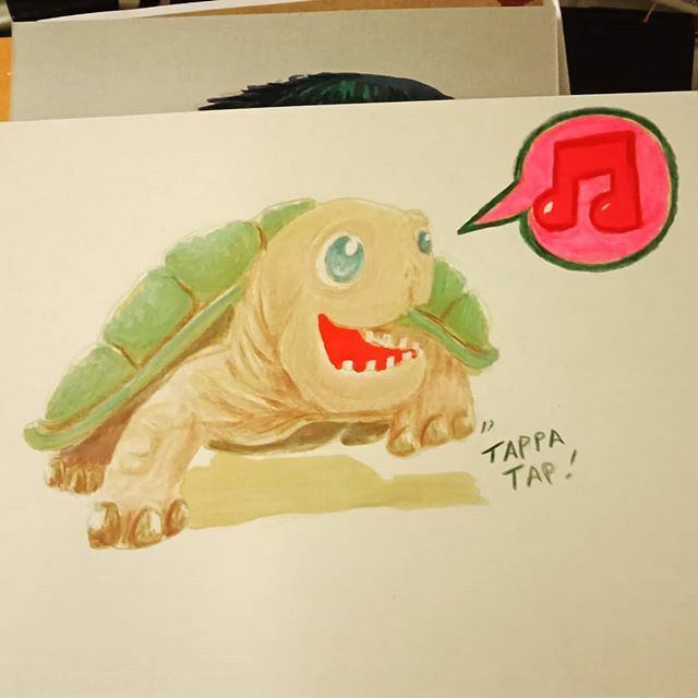 n_seabolt's tweet photo. Sometimes you can just feel tje music, y'know?
.
.
.
.
#cartoon #turtle #toetappin #markers #coloredpencil #sharingart https://t.co/mH2nFUdcUG https://t.co/ypeGYLXfbi