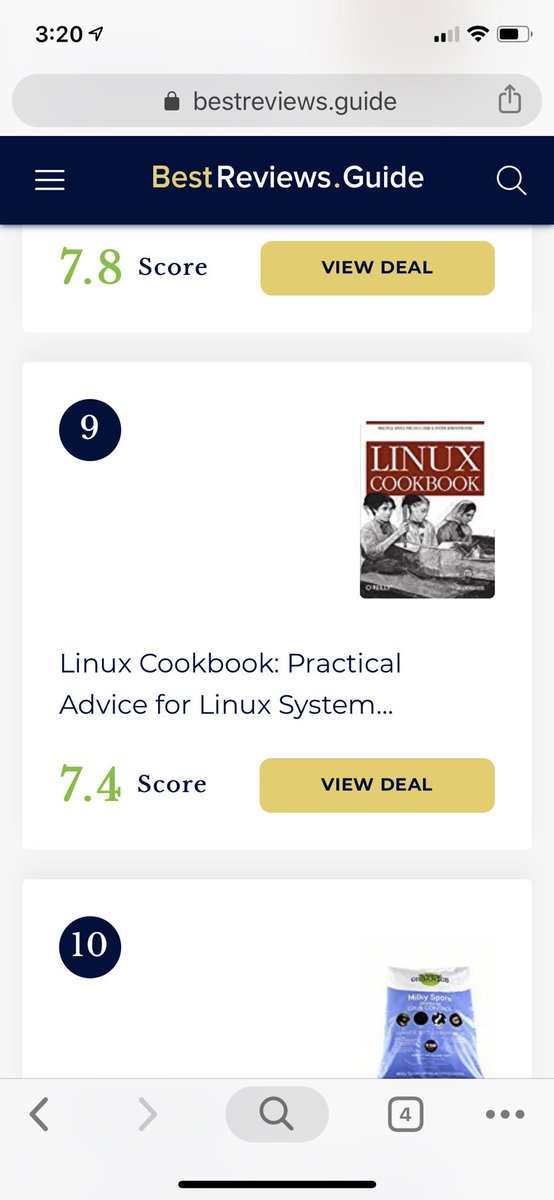 I discovered grubs in my lawn and googled for grub killer. found this “10 best grub controls” ranking a #linux cookbook as number 9.  I thought maybe the results were personalized based on my shopping history but even still comes up in incognito bestreviews.guide/grub-controls #DevOps