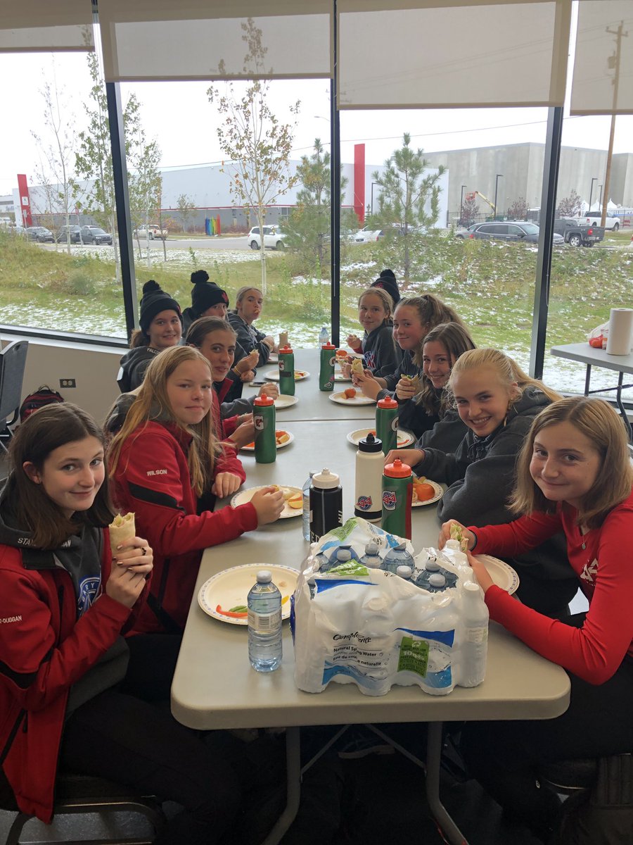 CalgaryU16AA3's tweet photo. Best part of tournaments is team meals, right?!
#RIO2019 #aaringette #girlsinsport #teammeals #madewithlove https://t.co/BnPjqFkzrB