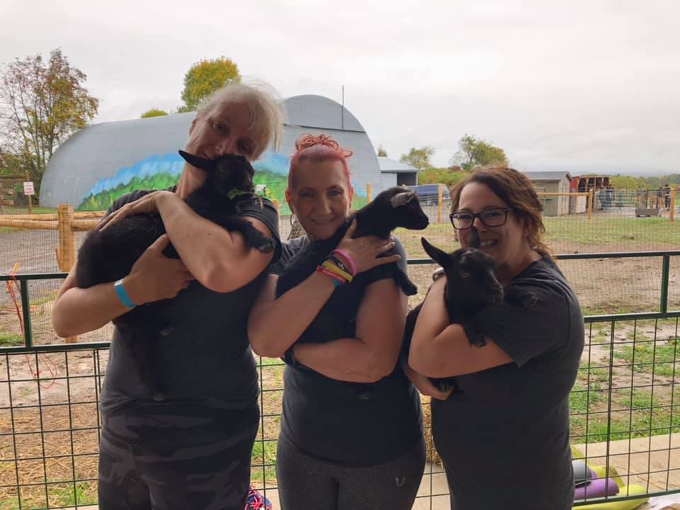 Spent the afternoon doing yoga ... with goats! <a href="/MyPeakChallenge/">My Peak Challenge</a> <a href="/jordana_brown/">Jordana Brown</a> <a href="/SamHeughan/">Sam Heughan</a>