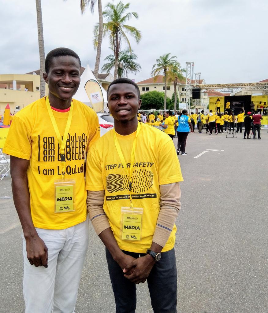 JP_Lawson's tweet photo. Today, I was pleased to meet @JusticeAgbenor1, a colleague and friend at @unhcrghana's #StepforSafety walk. 

He currently serves as a National Service Person with Daily Graphic (GCGL). We owe our smiles to the joy reuniting as we walked in support of persons forced to flee. https://t.co/qnAzzcXMcU
