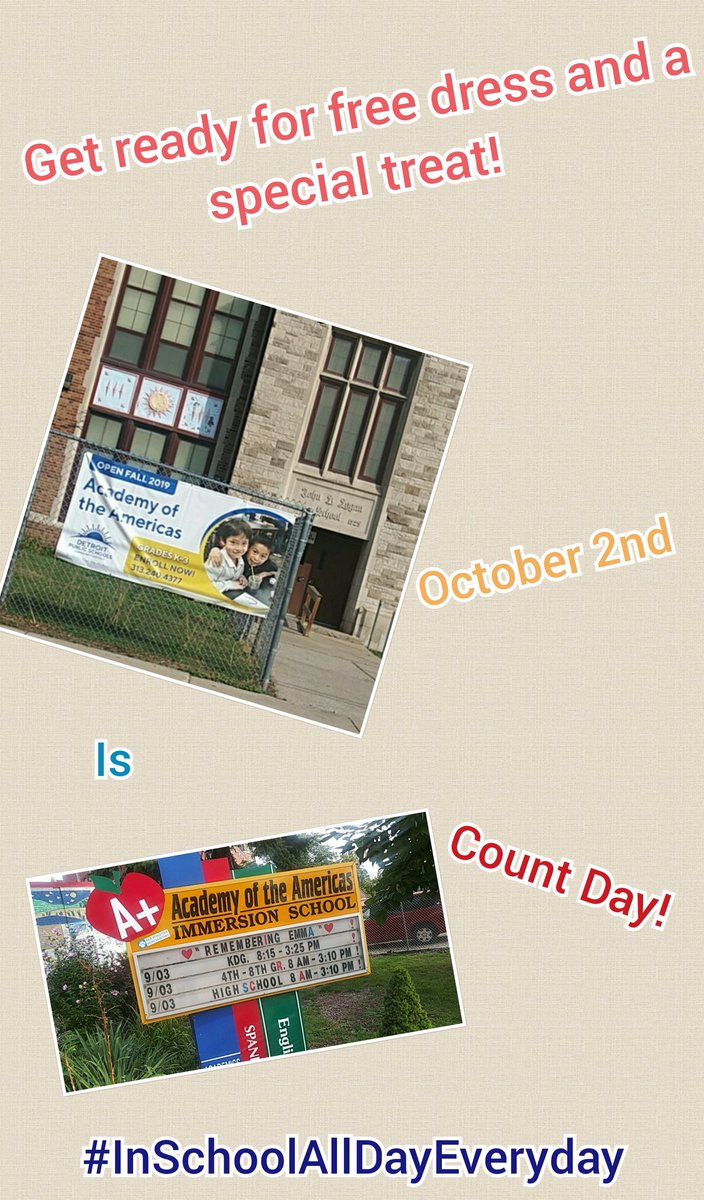 AoAInDetroit's tweet image. October 2, 2019 is #countday @Detroitk12
#StudentsRise