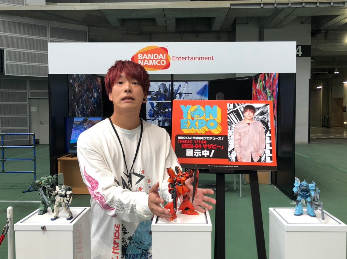 ggame_gbm's tweet photo. 04 Limited Sazabysのワンマンライブ
『YON EXPO』にてHIROKAZさん塗装プロデュースの
「HGUC 1/144 MSN-04 サザビー」展示中！

さらに、会場にてコラボ缶バッジ無料配布中！

▼ゲームDLはこちら
https://t.co/fAkfhsdMzf

#04LimitedSazabys #フォーリミ #YONEXPO https://t.co/c0HMfkO2hT