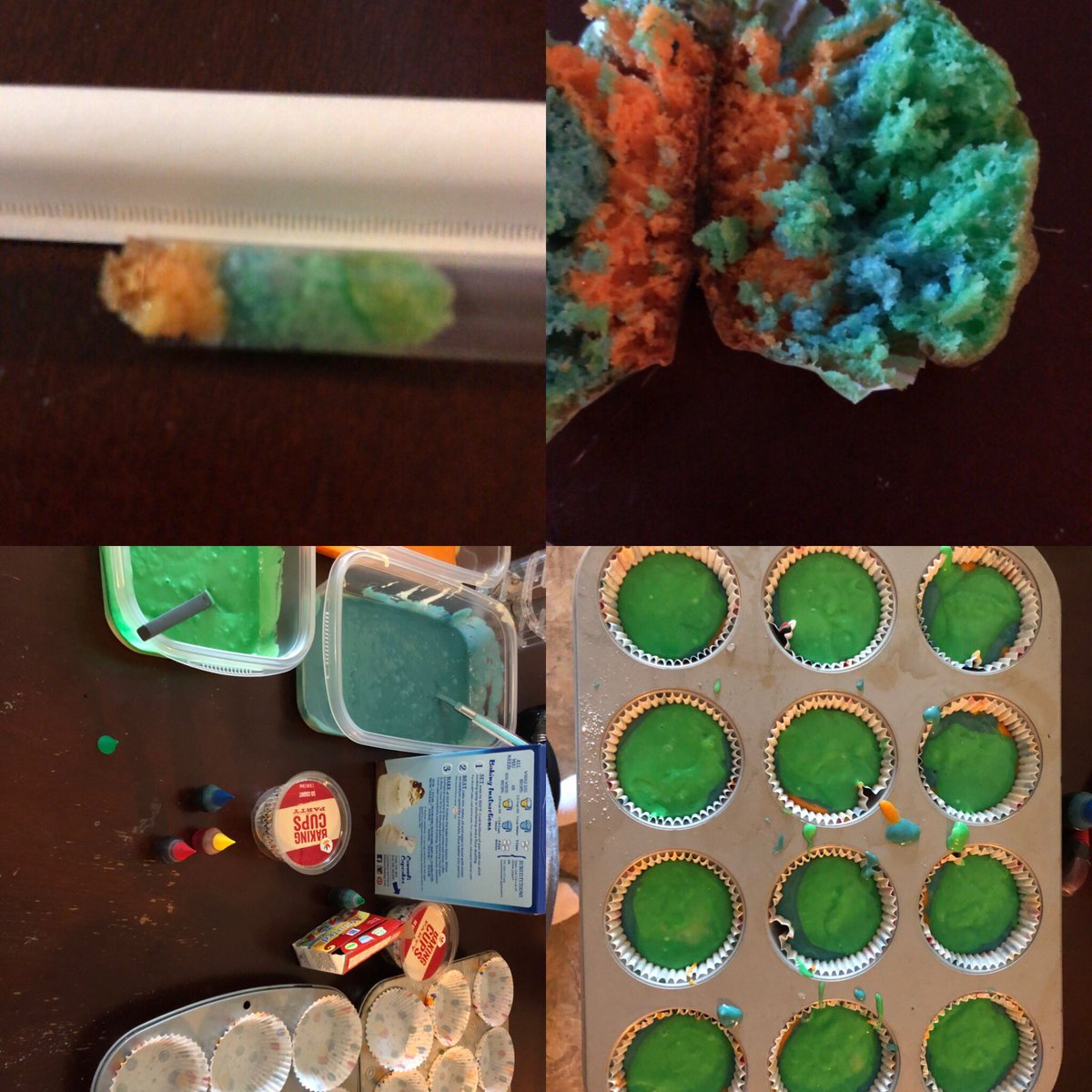 MsFrizzleCT's tweet photo. So I tried my hand at making geology earth core cupcakes....think my students are gonna flip...using icing as the earths crust layer....@NASAEarth @EarthScienceLC @NSTA @Ted_NSTA @Geology_History @NASAEarth https://t.co/hcltFNJXv0