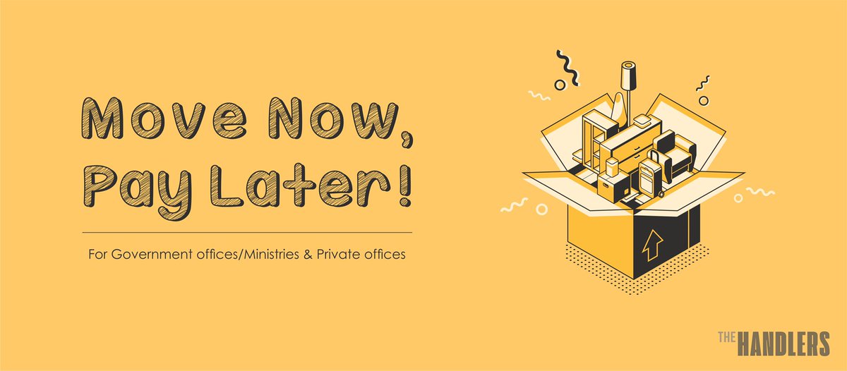 HandlersMv's tweet photo. Happy news for the private and government offices. Now we provide our services for credit basis. 
T&amp;C applied 
#movers #commercial #TheHandlers https://t.co/A7bxSDsmSi