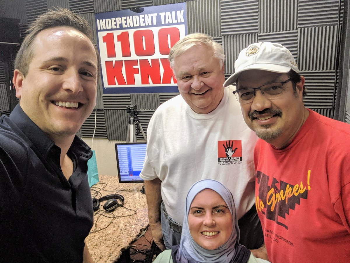 MichaelSlugocki's tweet photo. Just went on Voice of Democracy- Arizona, my first time ever on the radio! @DeedraNotion, Zofia Rawner, James Garcia and I discussed Trump and the impeachment inquiry. Hint- we should impeach Trump. Thanks Roman Ulman for having me on! #KFNX #IndependentRadio https://t.co/DUhOxgCV2L