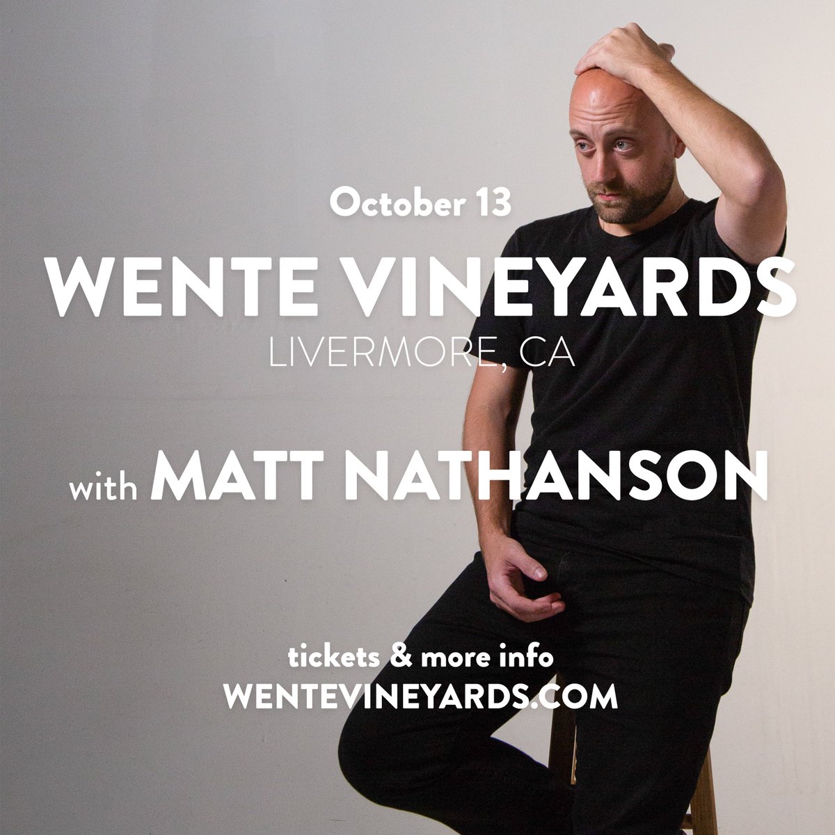 Back in the saddle with your boy <a href="/mattnathanson/">matt nathanson</a> at <a href="/wente/">Wente Vineyards</a> on October 13! Tickets &amp; more info at wentevineyards.com. 🍇