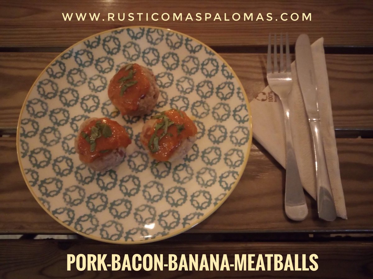 RusticoTapas's tweet photo. This was one of the most popular #tapas surprises this week in #maspalomas - Pork-Bacon-Banana-Meatballs one of the #fusiontapas that will surely come back soon - stay tuned and keep checking the weekly menu updates! https://t.co/8VLyarY8Fk #certificateofexcellence https://t.co/ZgxtoW7qQn