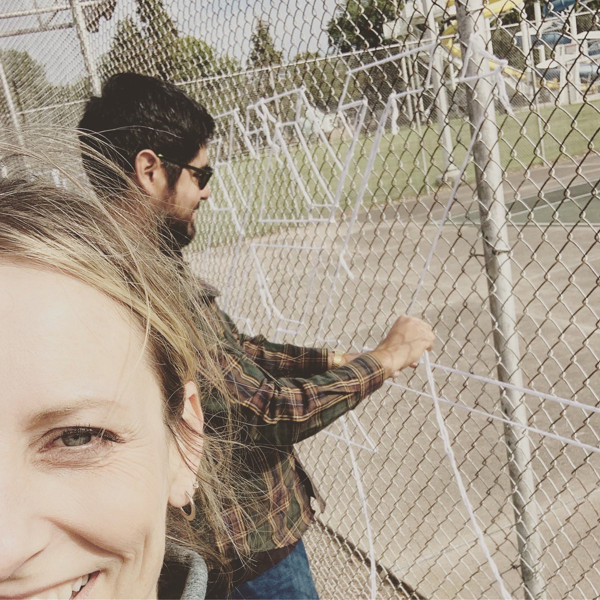 jamiesteffl's tweet image. #MNartist &amp;amp; #yarnbomber #hottea visited #RWF to honor #thundershome. #artforgood