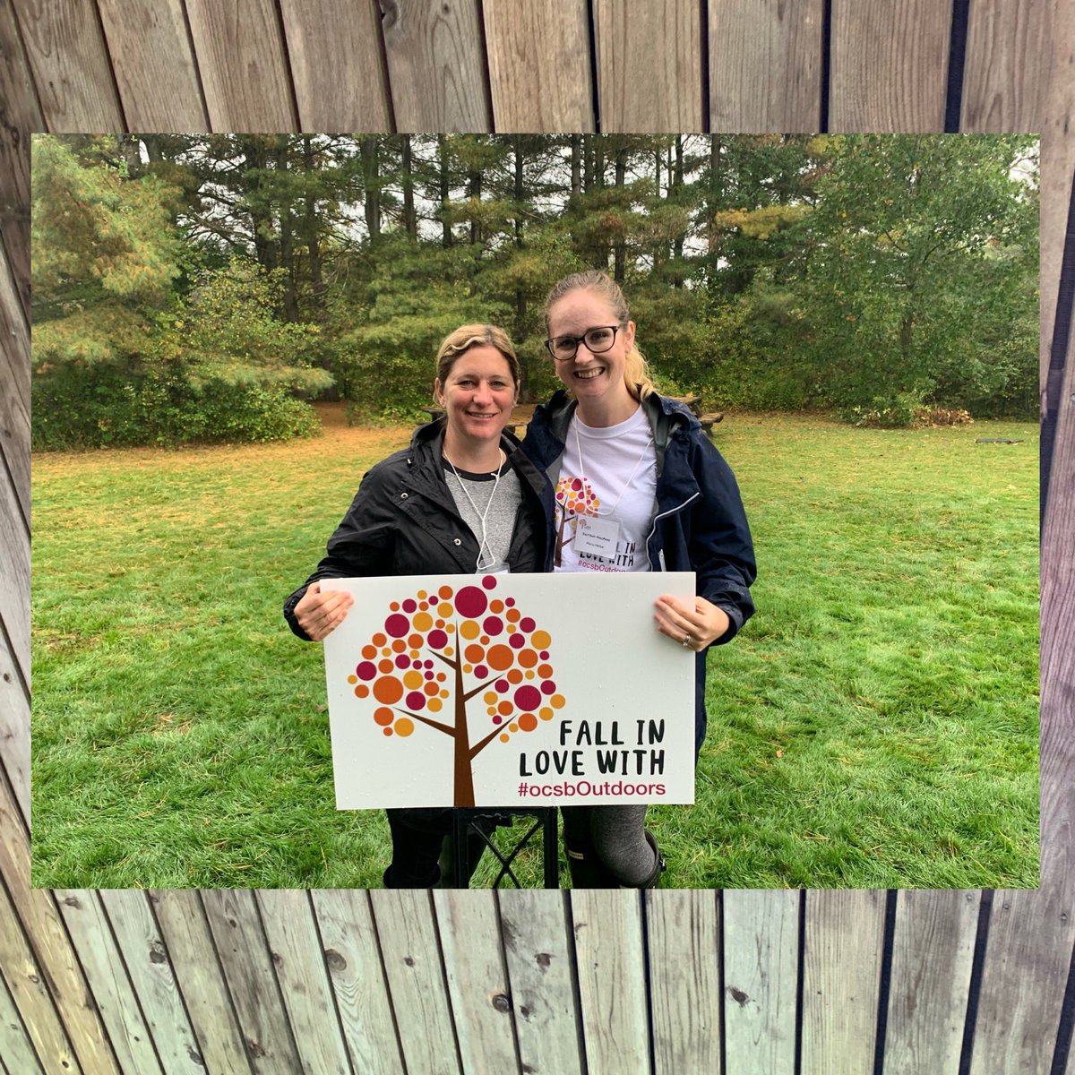 VSchock's tweet photo. Thankful for the wet but wonderful day at #baxterconservation with @MmeMacPhee. Sharing & learning with colleagues #ocsbOutdoors https://t.co/B7029H5vOQ