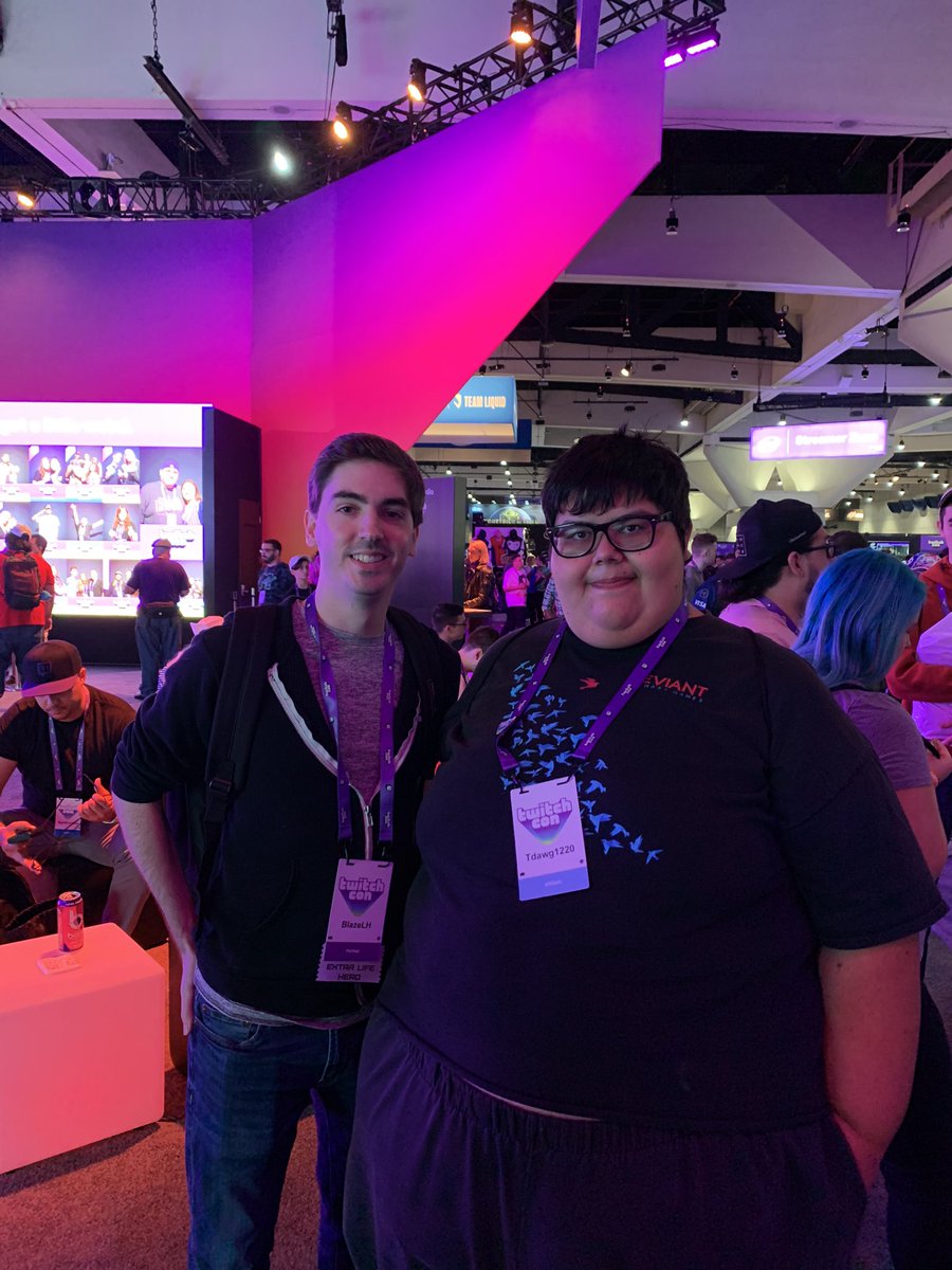 Tdawgg1220's tweet image. The Meow Master, @TaraDawnbreaker! 🐱, The man, the Myth, The Legend @BlazeLH! 💀 and Myself! 🐶 These are some of the most down to earth, loving, caring individuals you will ever meet! They are not fake. Thank you for making my day a lot better! Love y’all. 💜 #TCCU #twitchcon19