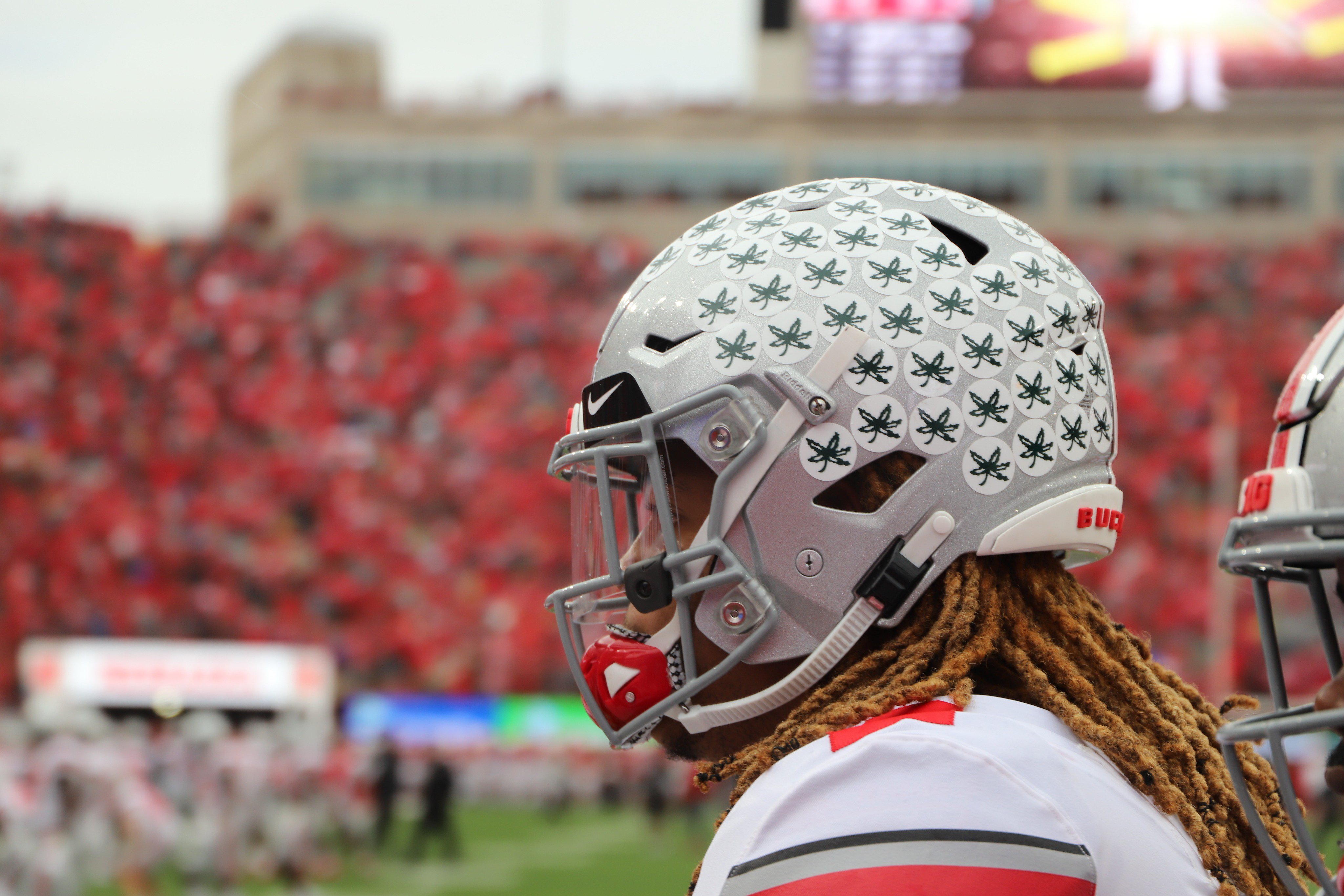Buckeye stickers on football cheap helmets
