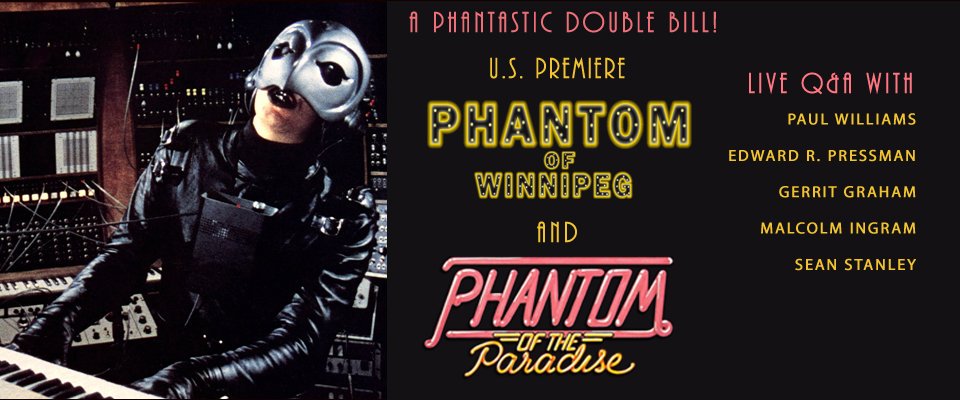 Phantastic #SHIFF19 opening night 10/10, 7:30pm, @TheMusicHall  US PREMIERE @phantomwinnipeg & 45th Anniv #PhantomOfTheParadise w/ @IMPaulWilliams #EdwardRPressman #GerritGraham & more in person! Get tix! tickets.tarrytownmusichall.org/eventperforman… #SleepyHollow @mistahstanley @PRESSMANFILM