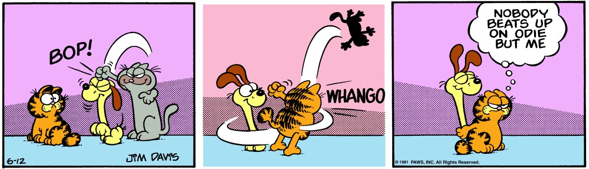 WillSwagler's tweet photo. @AwwwwCats This video reminds me of this Garfield comic https://t.co/bZGwx0Rz5q