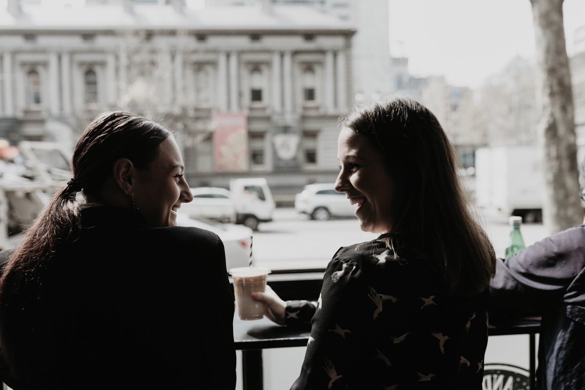 _PrinceMercer's tweet photo. Allegra and Anika just having a good old chat, discussing all things social at the one and only #kingsandknavesespresso. Have you tried their smashed avo? Seriously good stuff. #PrinceandMercer #chats https://t.co/qsWvdmzC5g