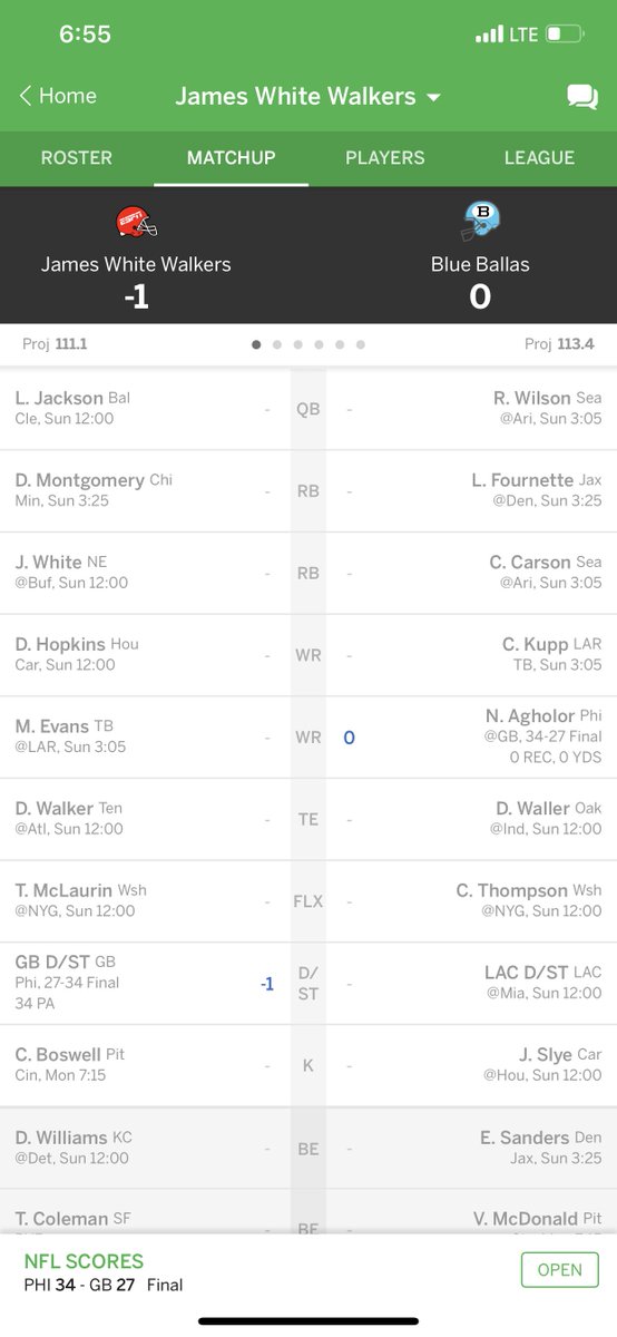 Coby Cotton (@cobycotton) on Twitter photo Dear <a href="/MatthewBerryTMR/">Matthew Berry</a>, I very much needed your encouragement this week to not quit fantasy football. I’m 0-3 and have lost each game by 1 point. And after Thursday’s game, this is where things stand 🤦🏻‍♂️ Dear <a href="/MatthewBerryTMR/">Matthew Berry</a>, I very much needed your encouragement this week to not quit fantasy football. I’m 0-3 and have lost each game by 1 point. And after Thursday’s game, this is where things stand 🤦🏻‍♂️