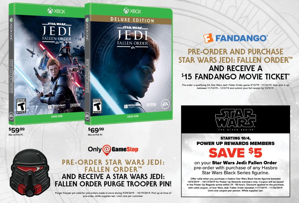 star wars jedi fallen order pre order gamestop