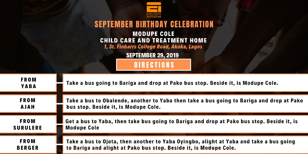 Executivesinc's tweet photo. Good mornin and Happy sunday !!!!
It's #EISC29TH Already!!
Come in with your birthday pack for the kids of MODUPE COLE πΉπΉπΉ
All road leads #EISC29TH πππππ
See you there !!!! https://t.co/T5BXGIWihf