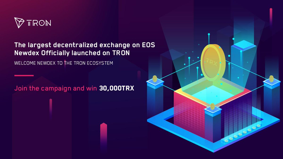 trondao's tweet photo. Hey #TRONICS, let's welcome the @NewdexOfficial community to the #TRON family with a 30,000 $TRX giveaway! RT and Follow @NewdexOfficial, @justinsuntron AND @Tronfoundation, comment and tag2⃣friends! 30 lucky winners will receive 1,000 #TRX each. Ends Oct. 7th. https://t.co/Rf4BJj3twy