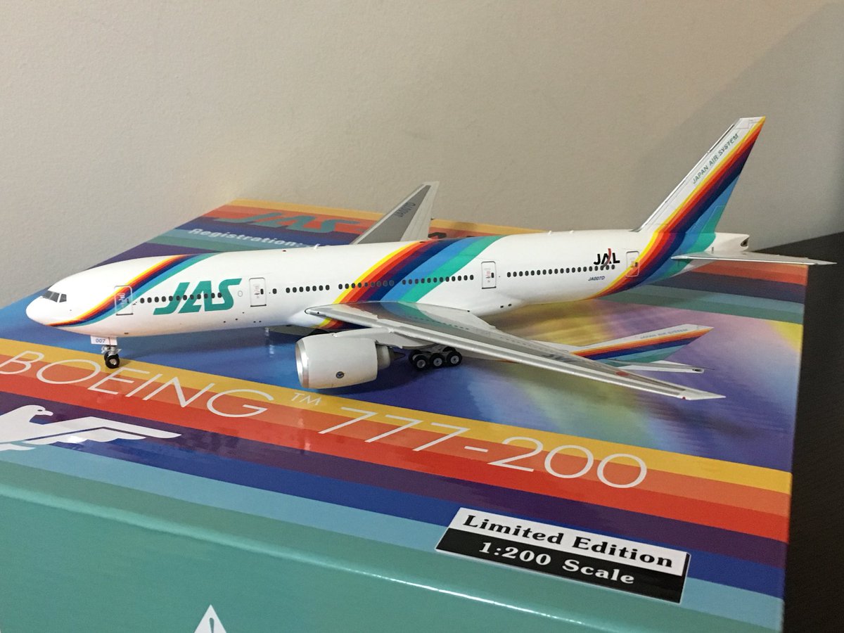 1円〜 希少.当時物JAS レインボーセブン スケール1:200 飛行機 模型