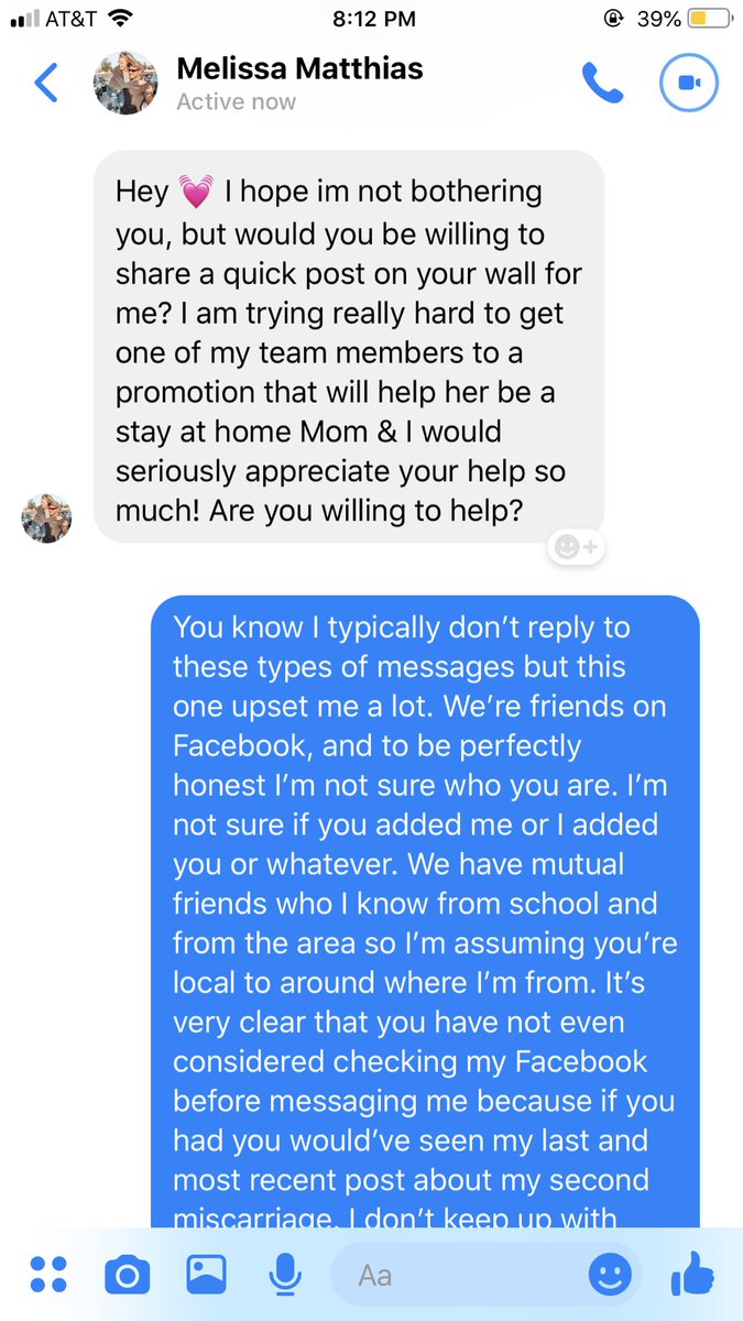 _milf_vibes_'s tweet photo. I was going to leave her name out of it but after her last message I don’t give a fuck. PLEASE have at it ladies. She blocked me before I could even say “fuck you.” Her name is Melissa Matthias.  Honestly, I’m shocked. https://t.co/Y4h0NUvMln