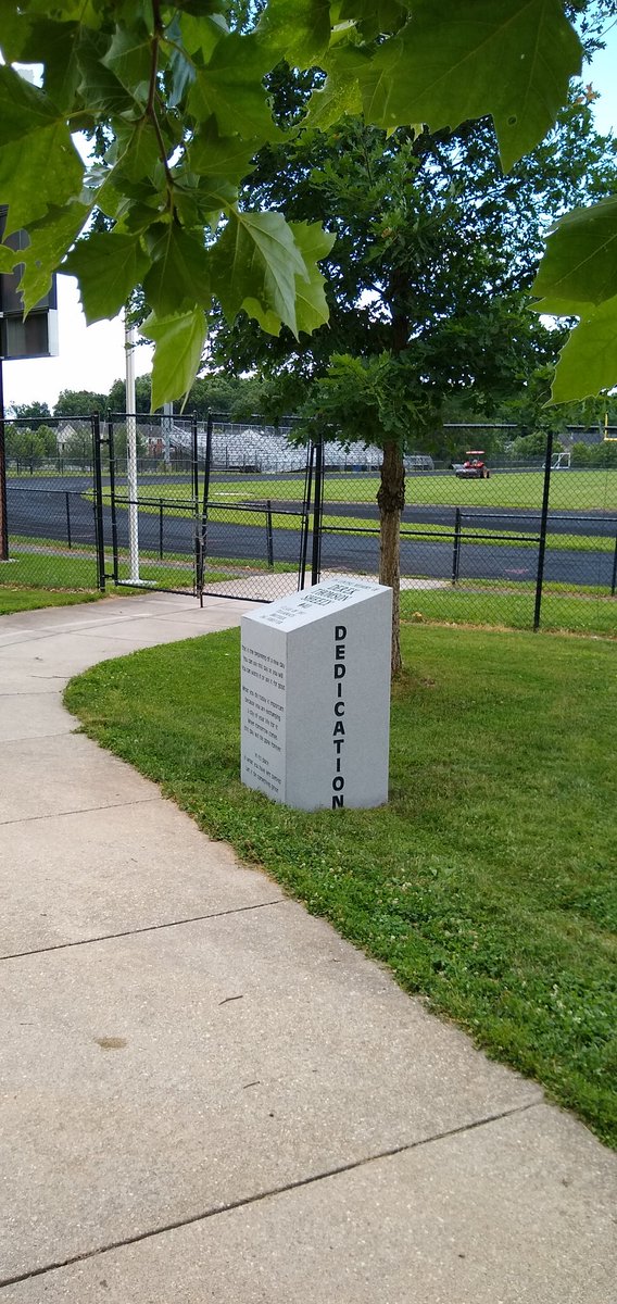 CoachNeub's tweet photo. I love the addition of this monument in the spring to recognize the contribution and the  loss of our brother Derek Sheely. The Jags touch this rock before every home game to remember Derek &amp; remind us what our program is about #TEAMPLEDGE #JagNation #oNWardJags #family #mocoFB https://t.co/6Zk87RytpM