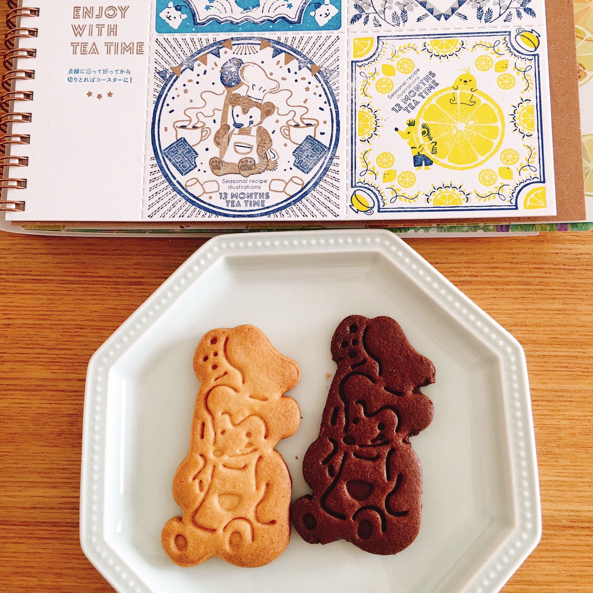 「#洋菓子の日 三枚目はメリリルさんが作ってくれたくまちゃんクッキー? 」|おおでゆかこ - イラストレーター 絵本作家のイラスト