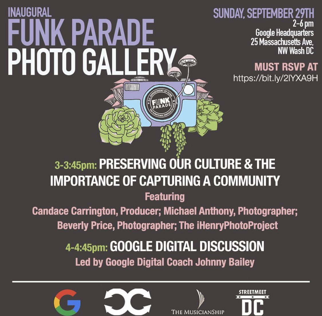 digitaldashpr's tweet photo. #WashingtonDC - TOMORROW, Sunday - 9/29 -
β’
Come out to the @google DC location at 2pm to support the @FunkParade Inaugural Photo Gallery Event.
β’
#DCFunkParade #DCGoGo #DCFunk #Sunday #SundayFunday https://t.co/qZ36tlxCsn