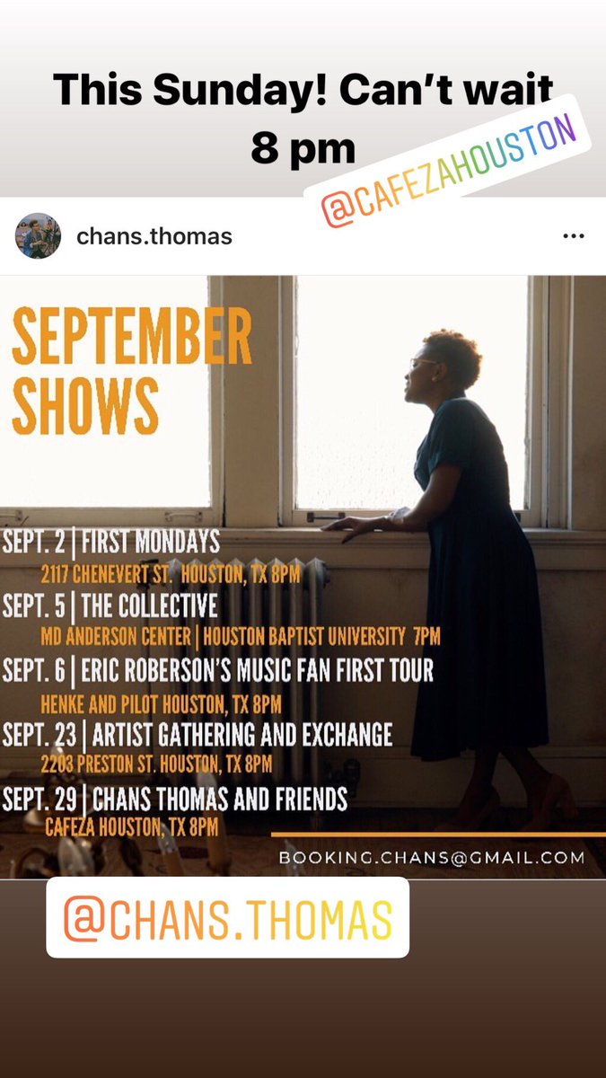 dinjiifashion's tweet photo. Can’t wait to see my daughter kill it tomorrow! She’s an amazing artist! Sunday at @CafezaHouston 8 pm #ChansThomas #Cafeza #Neosoul #LiveMusic #WindDown #Gospel #hiphop #DigitalMarketing #digitalart #music #SaturdayVibes #SundayMotivation #SundayFunday https://t.co/nO8g043sRl