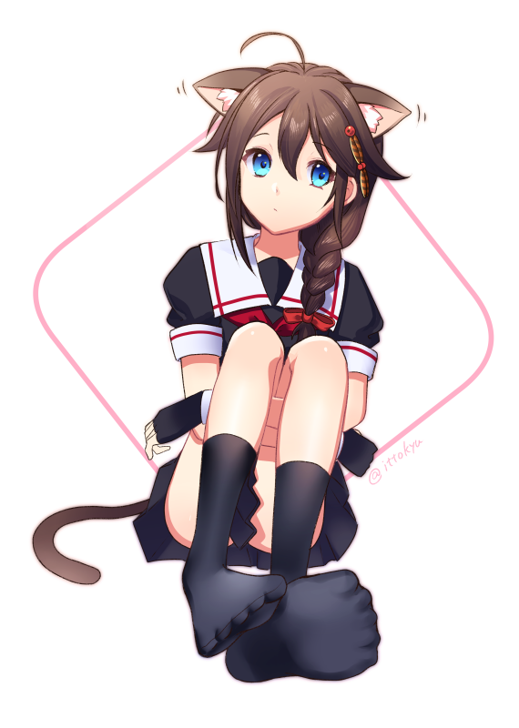 時雨(艦これ) ,時雨改二 「招き猫の日にかこつけて猫耳系時雨ちゃん再掲 」|壱十九 / illustratorのイラスト