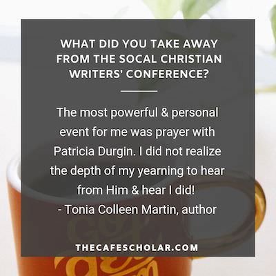 TheCafeScholar's tweet photo. My First Writers' Conference Experience So about a month ago I attended the SoCal Christian... https://t.co/sIsRYPnpfO
@Chautona @auroragregory @jenlcross @robinpatchen @JanieWitten @Celebrate_Lit @bobhoss @ToniaColleen @MarjiLaine #socalcwc #socalcwc2019 @oilfromthejar @jarmvee https://t.co/jFSt3qVT05