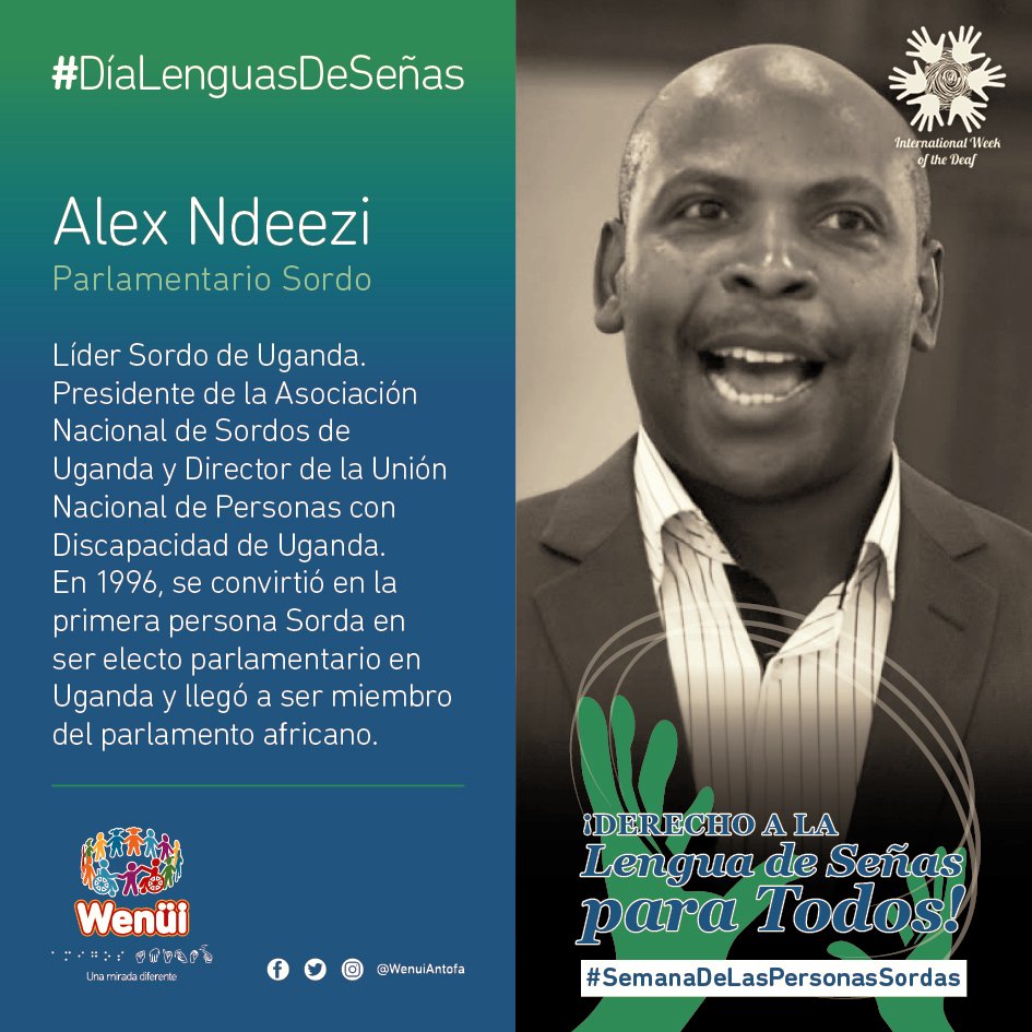 WenuiAntofa's tweet photo. #SemanaInternacionalDeLasPersonasSordas
¡Derecho a la Lengua de Señas para Todos!
10 personas Sordas que han hecho historia. Vidas extraordinarias de mujeres y hombres que han sido un aporte para Comunidad Sorda y el mundo.
#WeekDeaf #DeafAwareness #SIPSorda2019 #IDSL2019 https://t.co/B5COgYDw9m