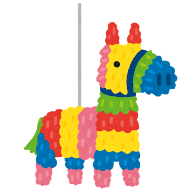カカオ99 イラスト屋でお誕生日の検索をしたら メキシコの子供の誕生日などのお祭りで中にお菓子を入れて吊るされるピニャータ くす玉人形 を破壊する子供の画像がちょっと面白かった