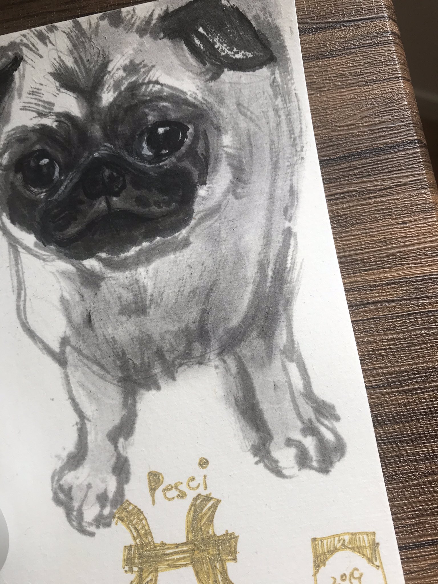 芙弥佳fumika 水墨画あめつち タイハリ企画 30daysdrawing Taihari 9 28 うお座 魚座 パグ Pug Dog 水墨画 墨絵 と金ペン T Co Ylaycqqery Twitter