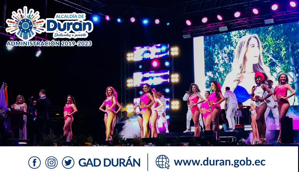 GobiernodeDuran's tweet photo. Las candidatas a Reina de Durán realizan la presentación oficial en traje de baño, acompañados de la agrupación duraneña DBoys. #RD2019 https://t.co/FmKGSLUvC0