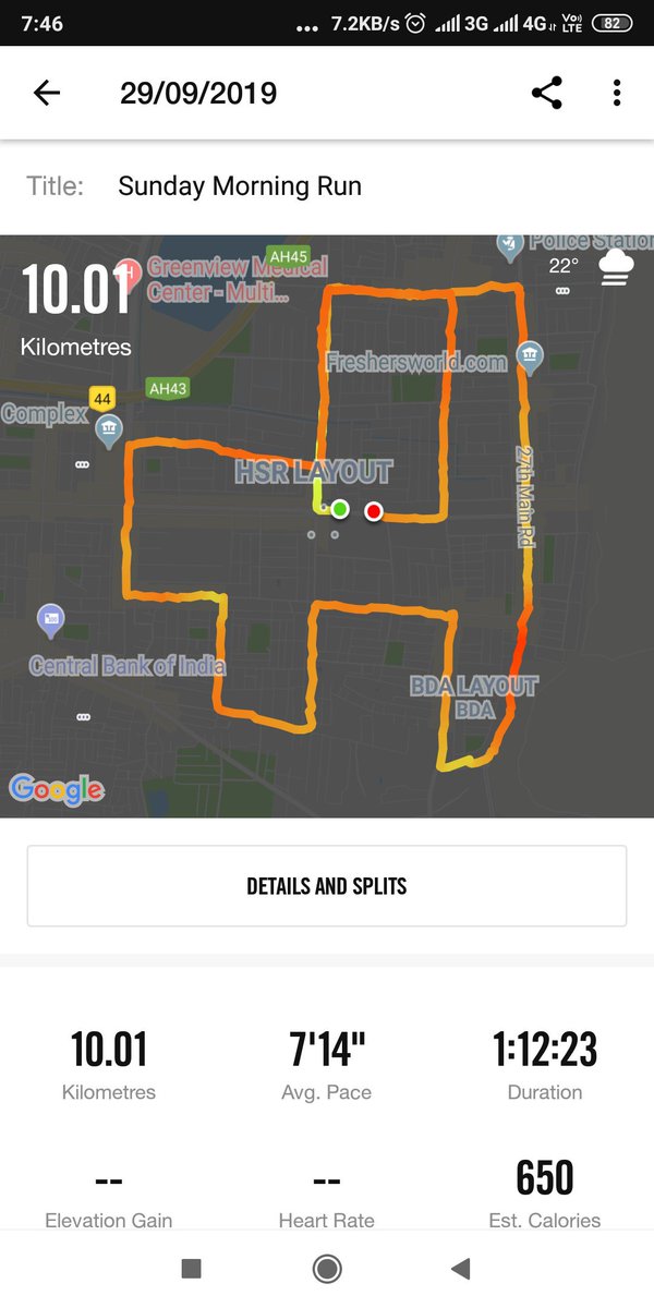 KavithaReddyKR's tweet photo. Completed 10K #GoRunClub Performance Run at 72.23 minutes, not my best timings but happy to have stretched...2 Runs in 7days!
Phew! #Running #Fitness #Marathon https://t.co/M4c1MHyuwy