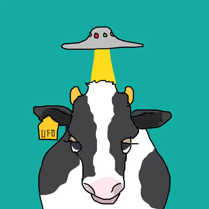 UFOに入らないサイズの牛#ibispaint #アイビスペイント 
