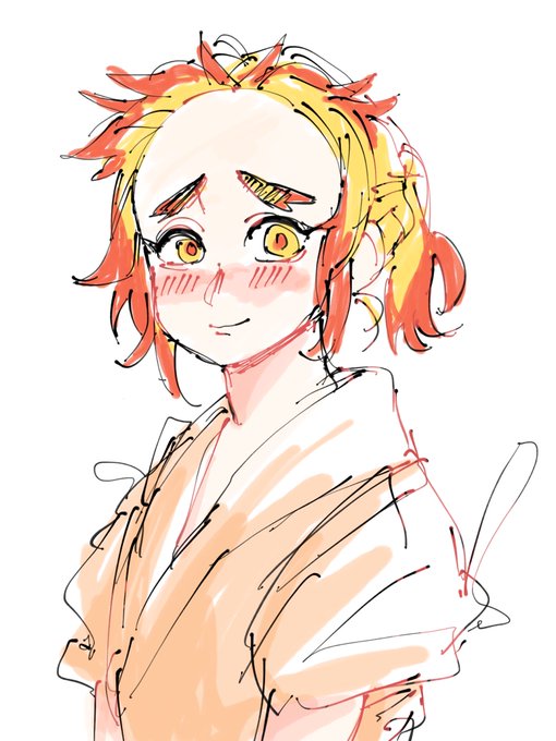 コダマさんがTwitterに投稿した煉獄杏寿郎(鬼滅の刃)のイラスト。