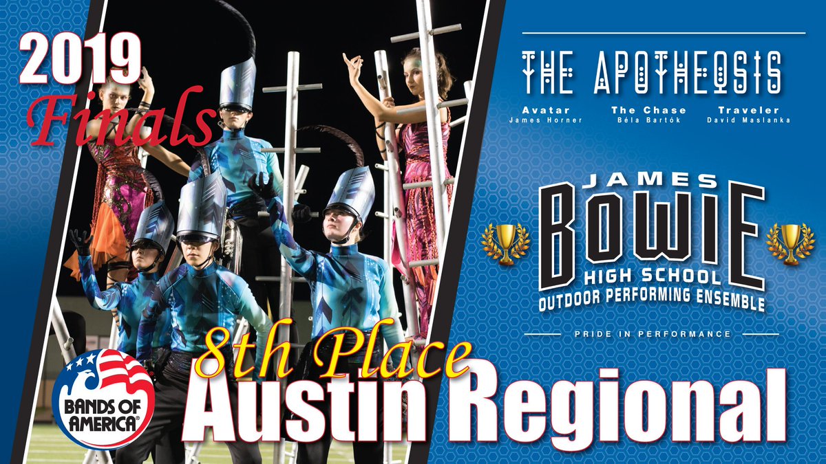 Congratulations #2019OPE on placing 8th at the #boa2019 finals <a href="/BANDSOFAMERICA/">BANDS OF AMERICA</a> Austin Regional. So very proud of our performers and staff. Can't wait for our next competitions!

<a href="/HornRank/">HornRank</a> <a href="/txbands/">TxBands.com</a> #AISDProud
