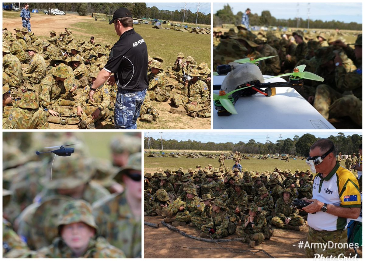 AUADRT's tweet photo. Anther amazing day for our team pilots Toges (AHQ) and Shep (#5CSSB) teaching @AustralianArmy Cadets how to fly at the NSW Field Training Ex. Also kicking it were our @AusAirForce #DroneRacing mates, burning packs with the #NextGen of #STEM Aussies!
@comdforcomd @EducateSmarter https://t.co/6pQawqVr99