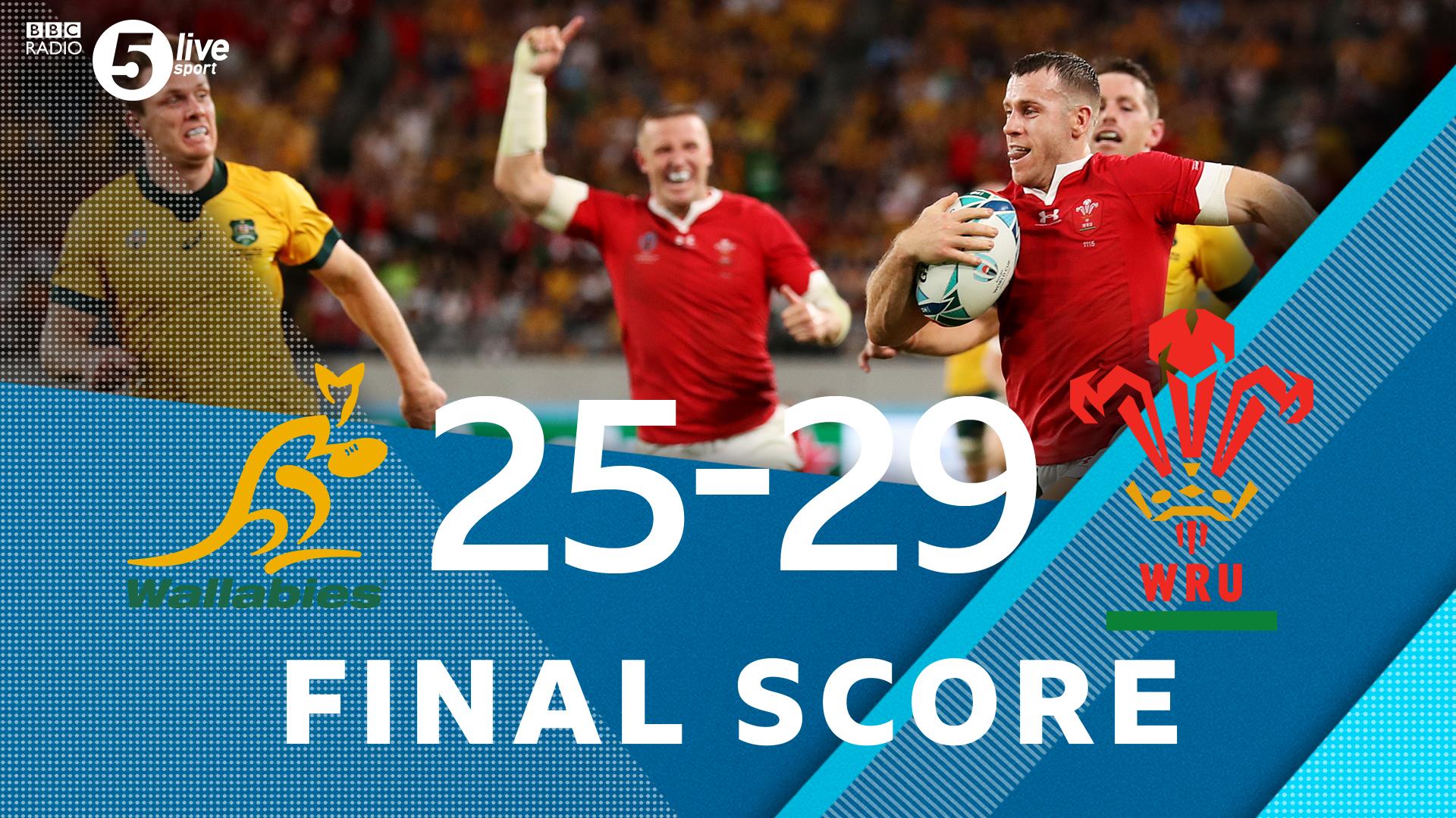 Some floodlights went off while Wales vs Australia was underway in Tokyo / Twitter