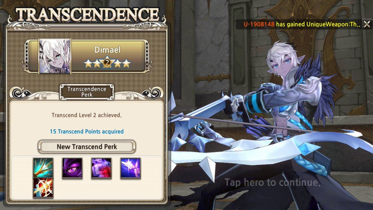 2nd transcend for Dimael and purchased new hero: Kaulah.