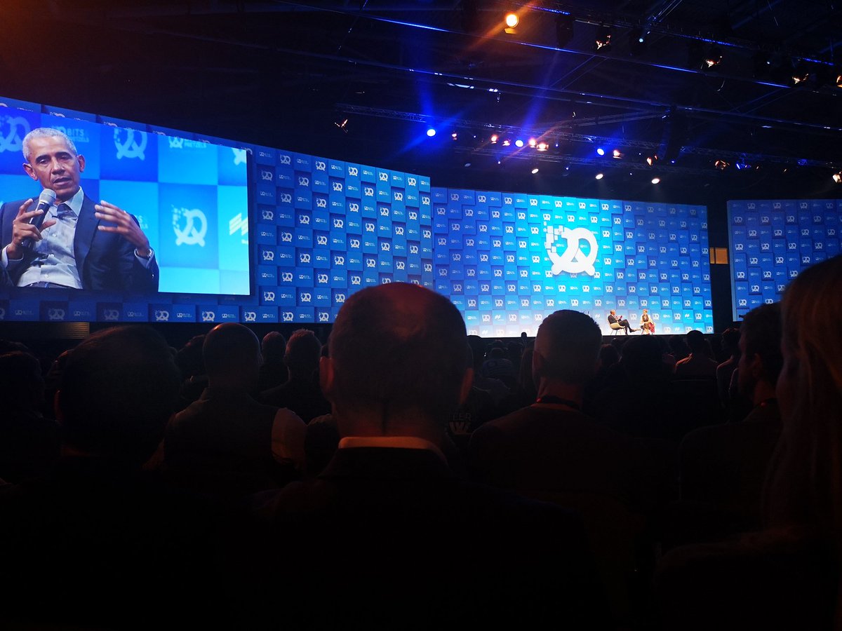 pmodi1's tweet photo. Inspiring talk from @BarackObama  at @vodafone_de sponsored @bitsandpretzels. Tech community has a responsibility to society. https://t.co/i1qeTfxXo9