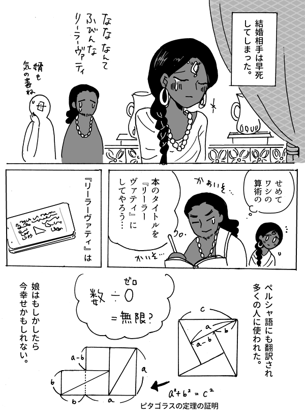 著書に娘の名前を入れたバースカラ2世という数学者を知って、かわいいやんってなった
にしてもこの本の中でゼロや無限について書いてるようだし、地球の公転周期も精密に出してて…インドは数学に強いなー 