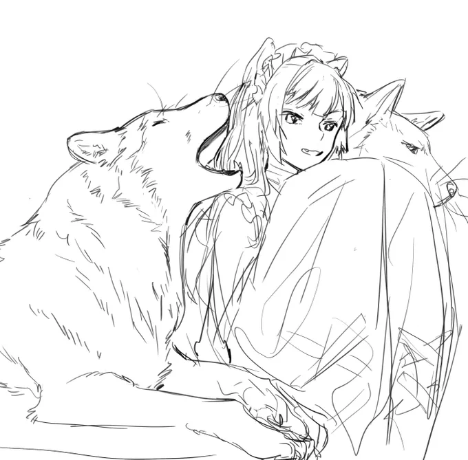 戌亥さん描きながら犬(と書いてケルベロスと読む)も沢山描く機会が増えたらいいな 