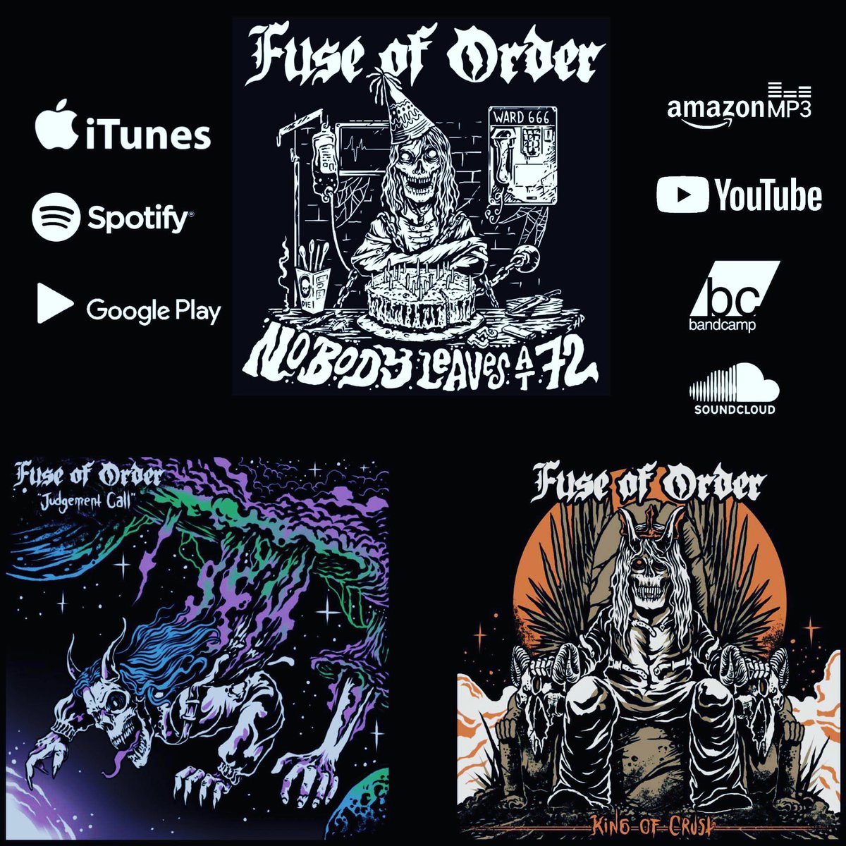 SafflowerStudio's tweet photo. We’ve cranked out 3 singles in the span of a month!!!🎉 If you haven’t heard em’ or you just missed one, or ya want to hear em’ all again, they’re available on whatever it is that you use to listen to tunes!!!🔥👀👂#FUSEOFORDER #FOOCREW #newmusic #heavymetal #rocknroll #punk #rad https://t.co/yQzkDOsMt4